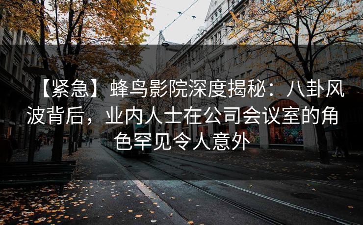 【紧急】蜂鸟影院深度揭秘:八卦风波背后,业内人士在公司会议室的角色罕见令人意外 【紧急】蜂鸟影院深度揭秘:八卦风波背后,业内人士在公司会议室的角色罕见令人意外
