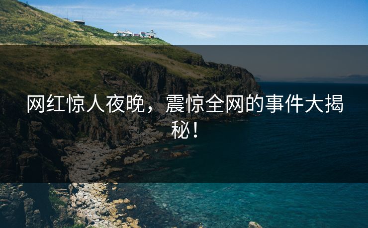 网红惊人夜晚,震惊全网的事件大揭秘! 网红惊人夜晚,震惊全网的事件大揭秘!
