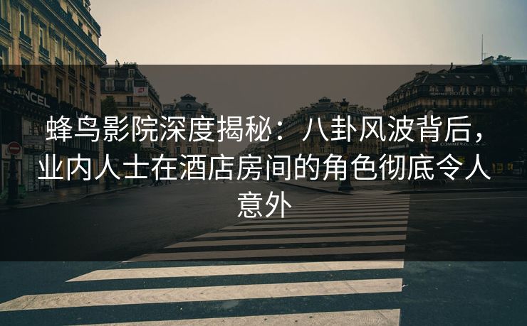 蜂鸟影院深度揭秘：八卦风波背后，业内人士在酒店房间的角色彻底令人意外