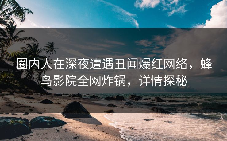 圈内人在深夜遭遇丑闻爆红网络,蜂鸟影院全网炸锅,详情探秘 圈内人在深夜遭遇丑闻爆红网络,蜂鸟影院全网炸锅,详情探秘