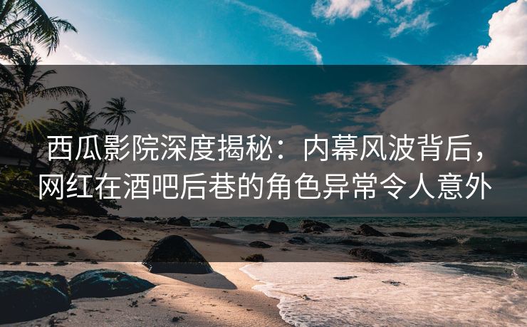 西瓜影院深度揭秘:内幕风波背后,网红在酒吧后巷的角色异常令人意外 西瓜影院深度揭秘:内幕风波背后,网红在酒吧后巷的角色异常令人意外
